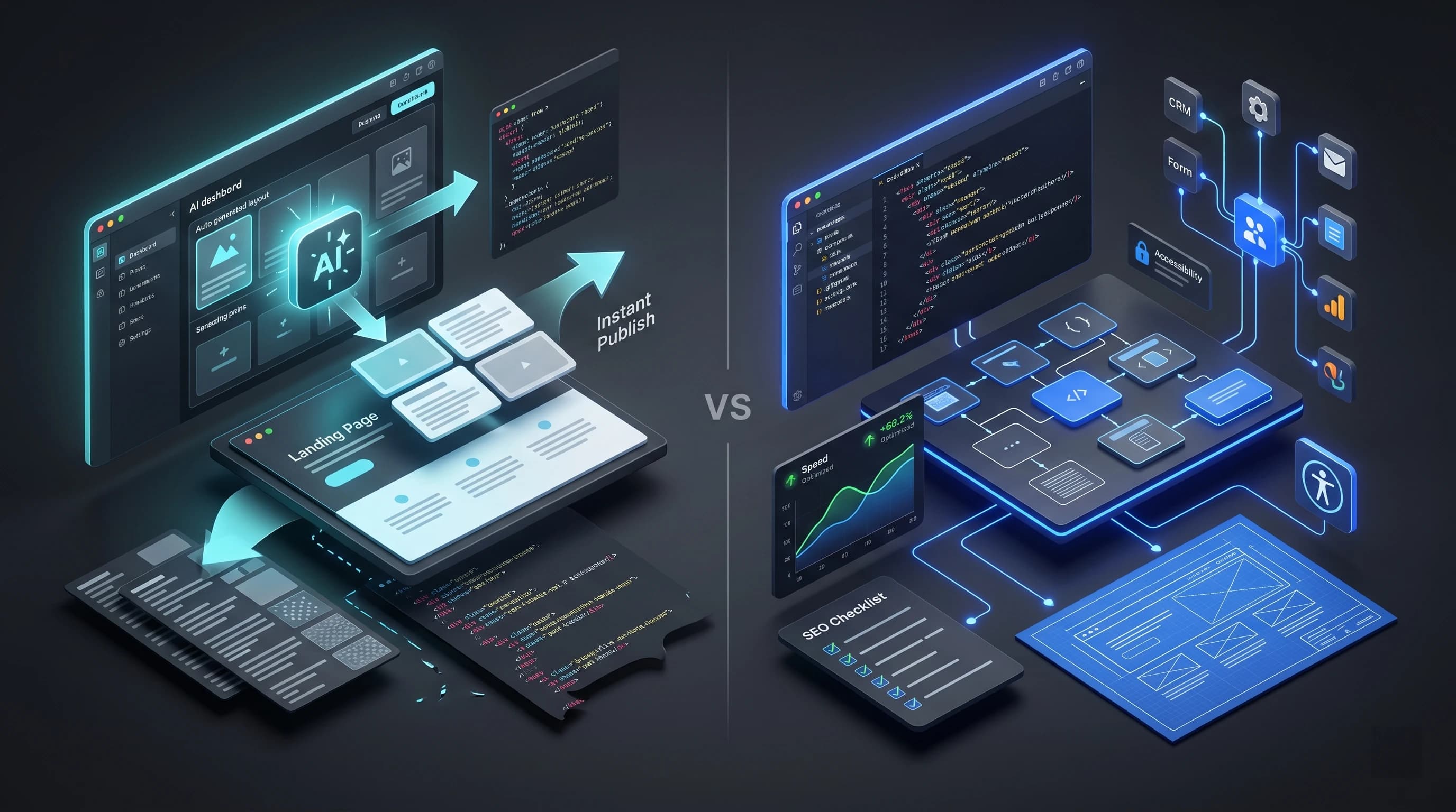Featured illustration for AI Website Builders vs Real Developers
